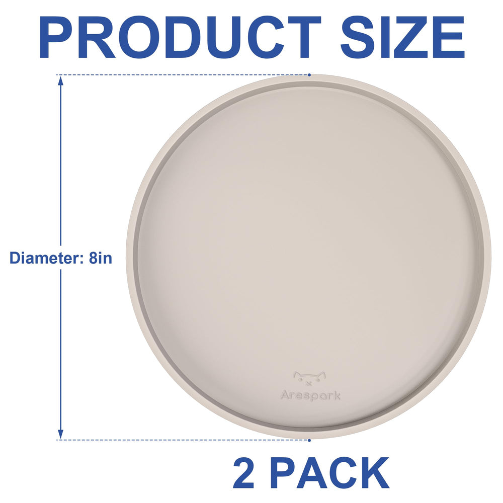 Arespark round 8-inch mats as versatile feeding tray for cats and dogs.