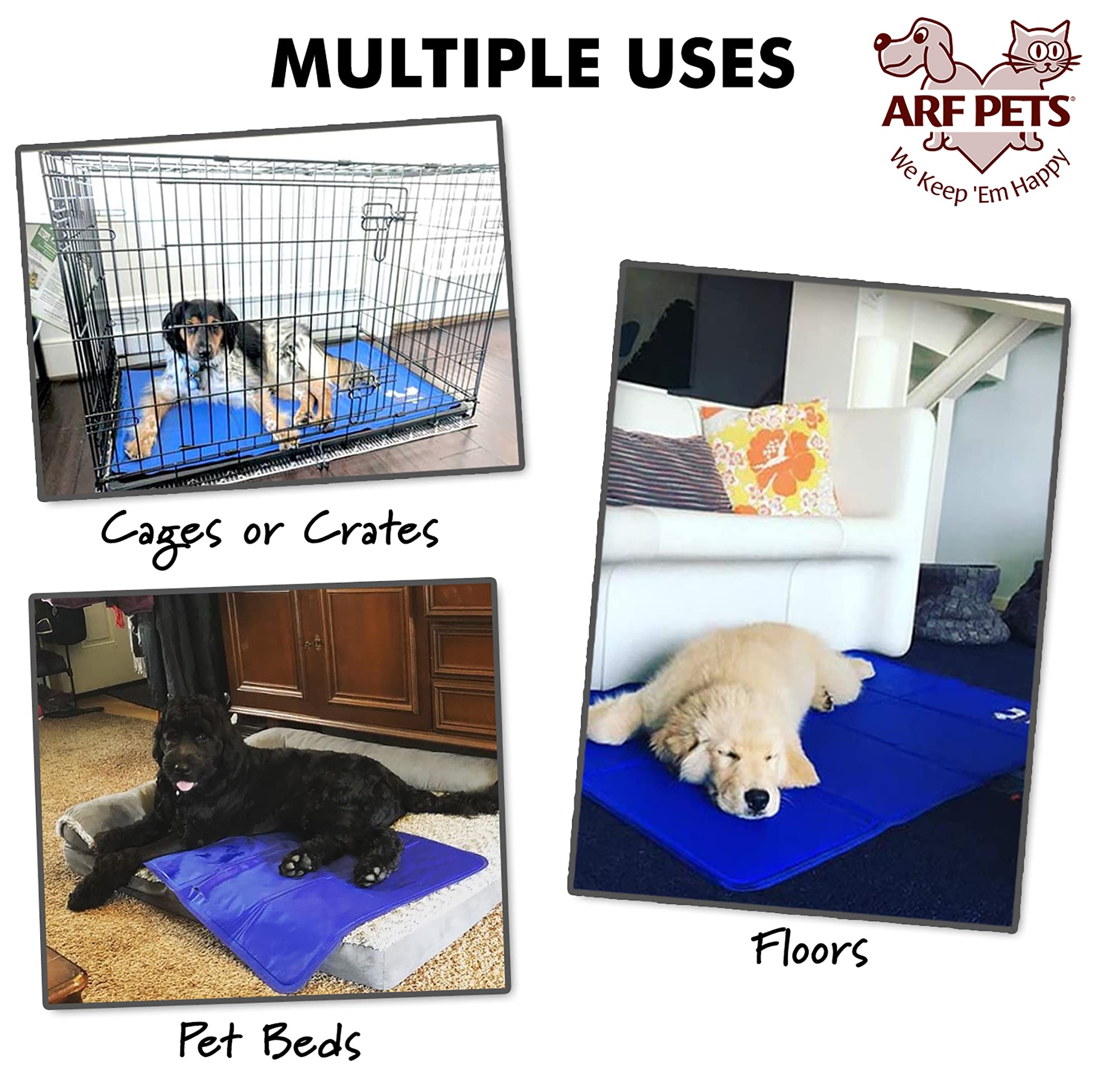 Arf Pets cooling mat on a bed offering versatile indoor comfort.