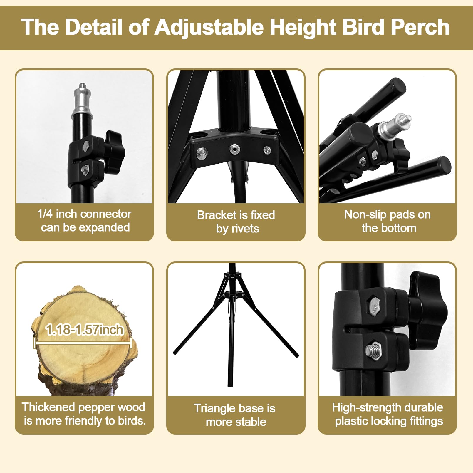 Arfubye textured surface helps claws exercise while perched.