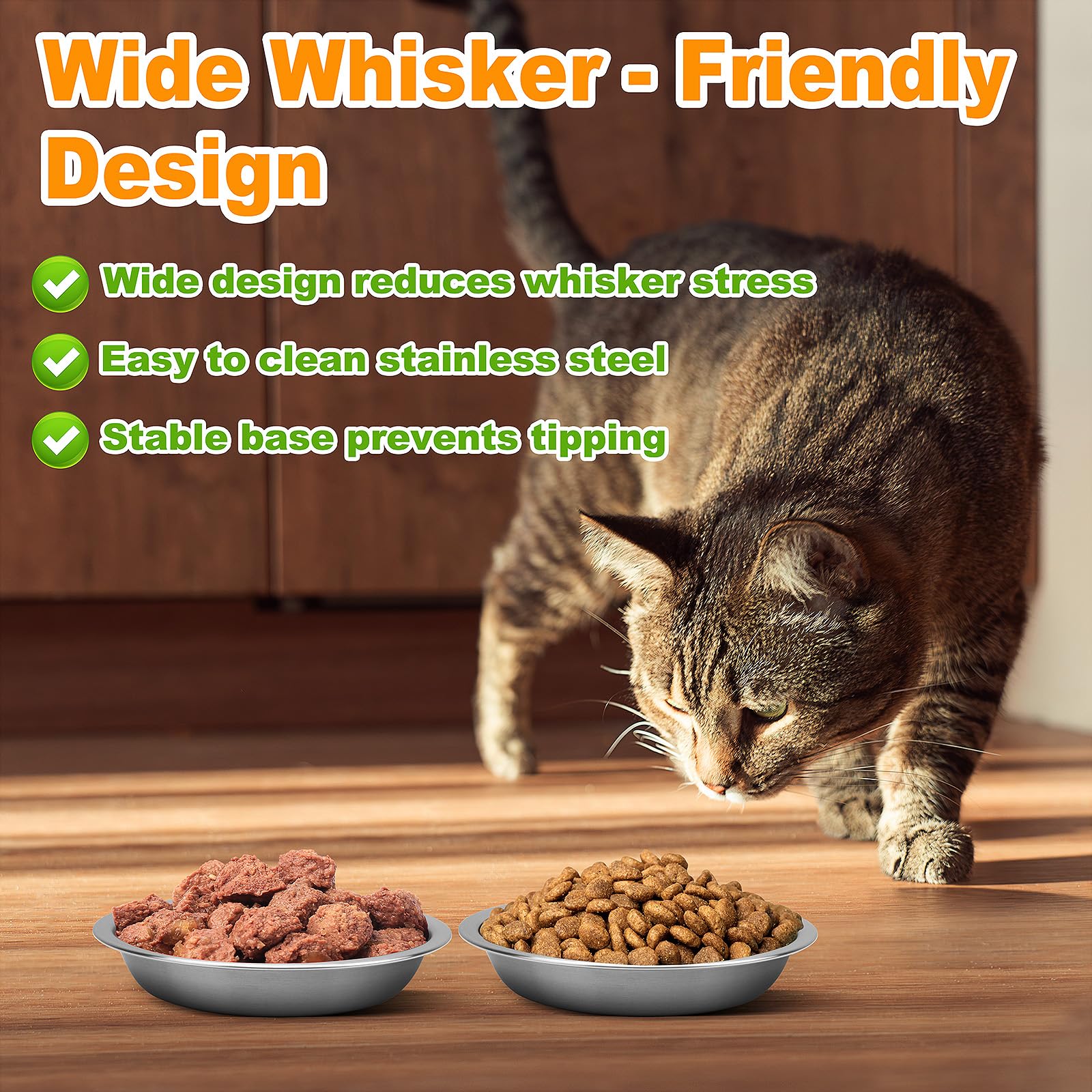 ARGCONNER whisker-friendly cat bowl design promotes comfortable eating during meals.