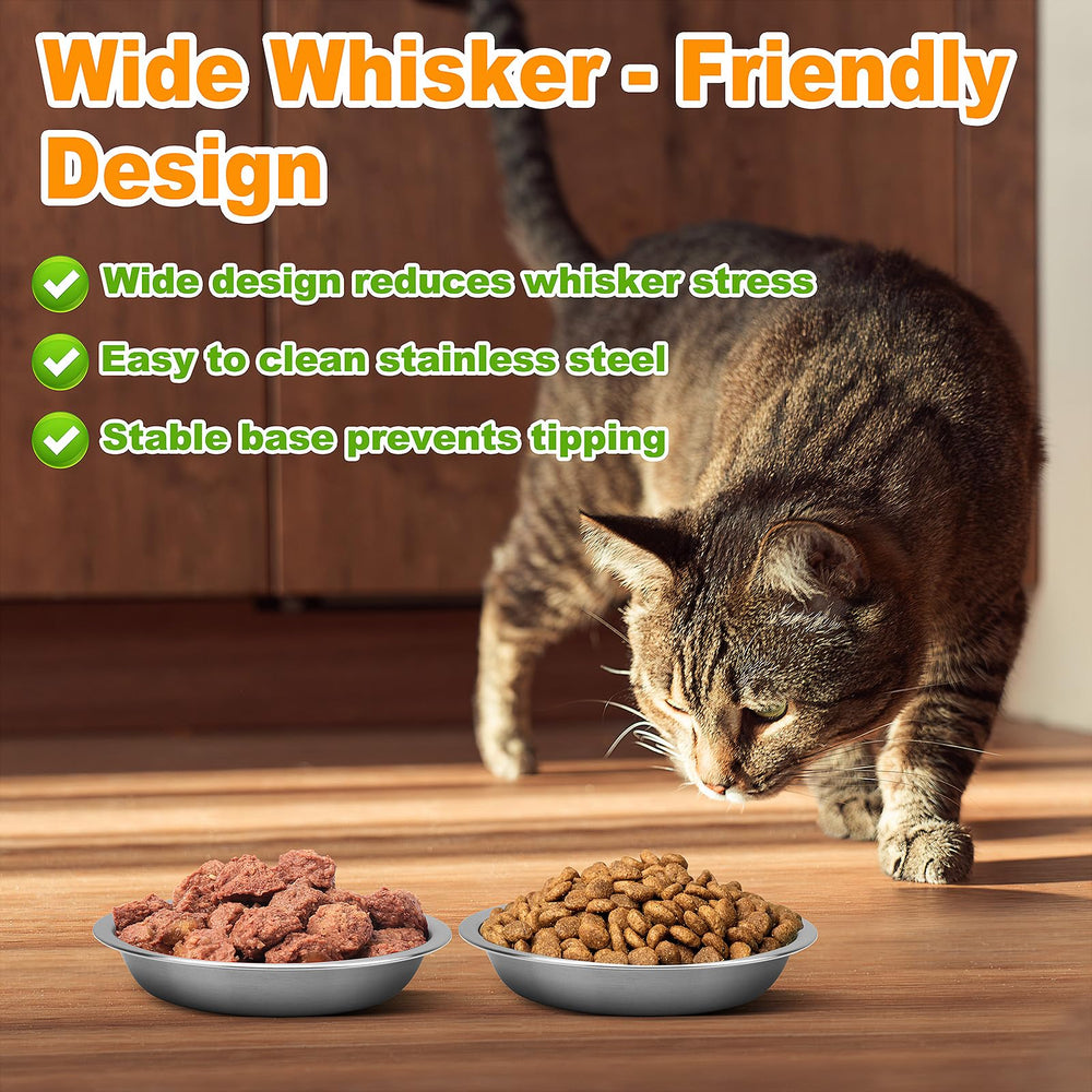 ARGCONNER whisker-friendly cat bowl design promotes comfortable eating during meals.