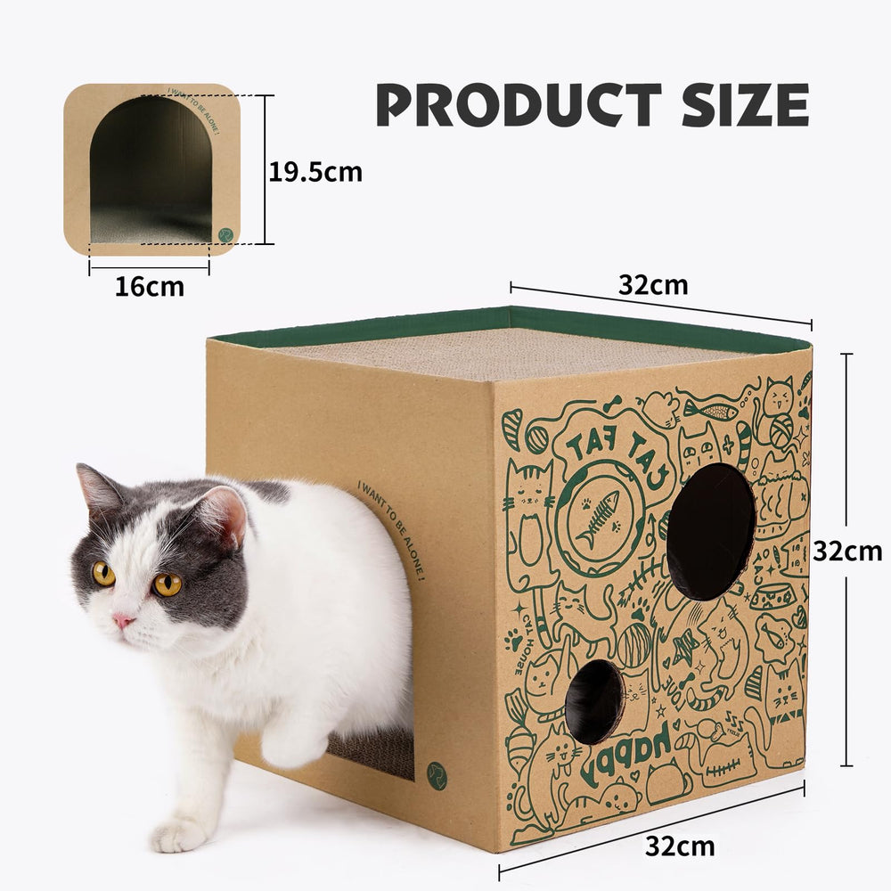 ARGOPET Cardboard Cat House assembly steps show tool-free setup