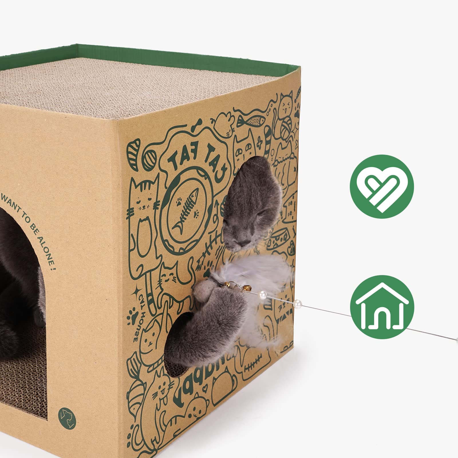 ARGOPET Cardboard Cat House eco-friendly recycled cardboard and non-toxic design