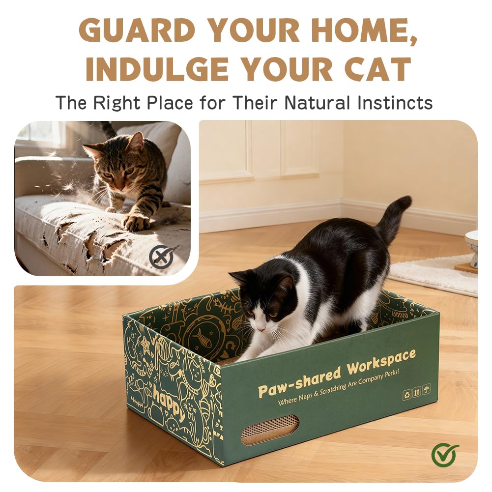 ARGOPET cardboard scratch pads reveal textured surfaces for satisfying claws.