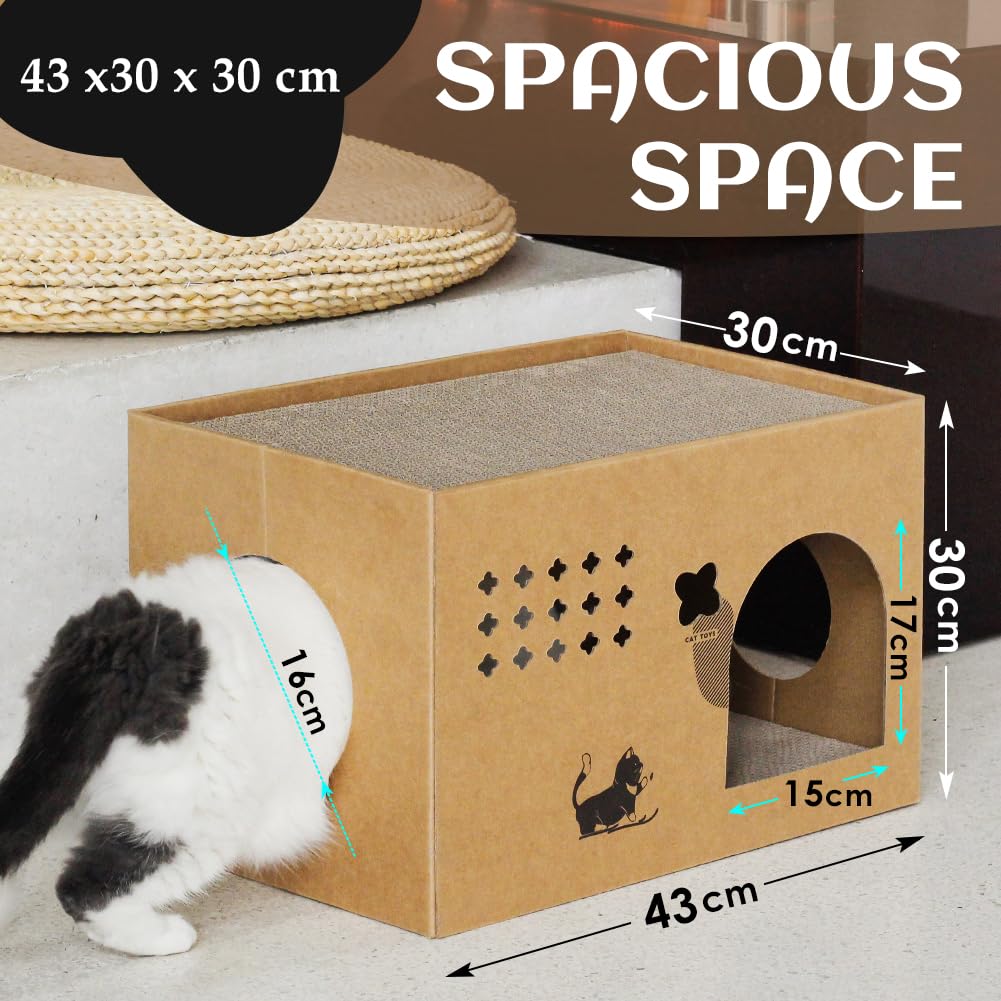 ARGOPET cat cardboard house made from eco-friendly recycled materials.