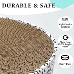 ARGOPET 2-in-1 oval bed offers nest and scratch toy in one.