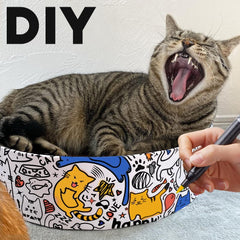 ARGOPET curved-design scratch bed helps cats feel secure when curling.