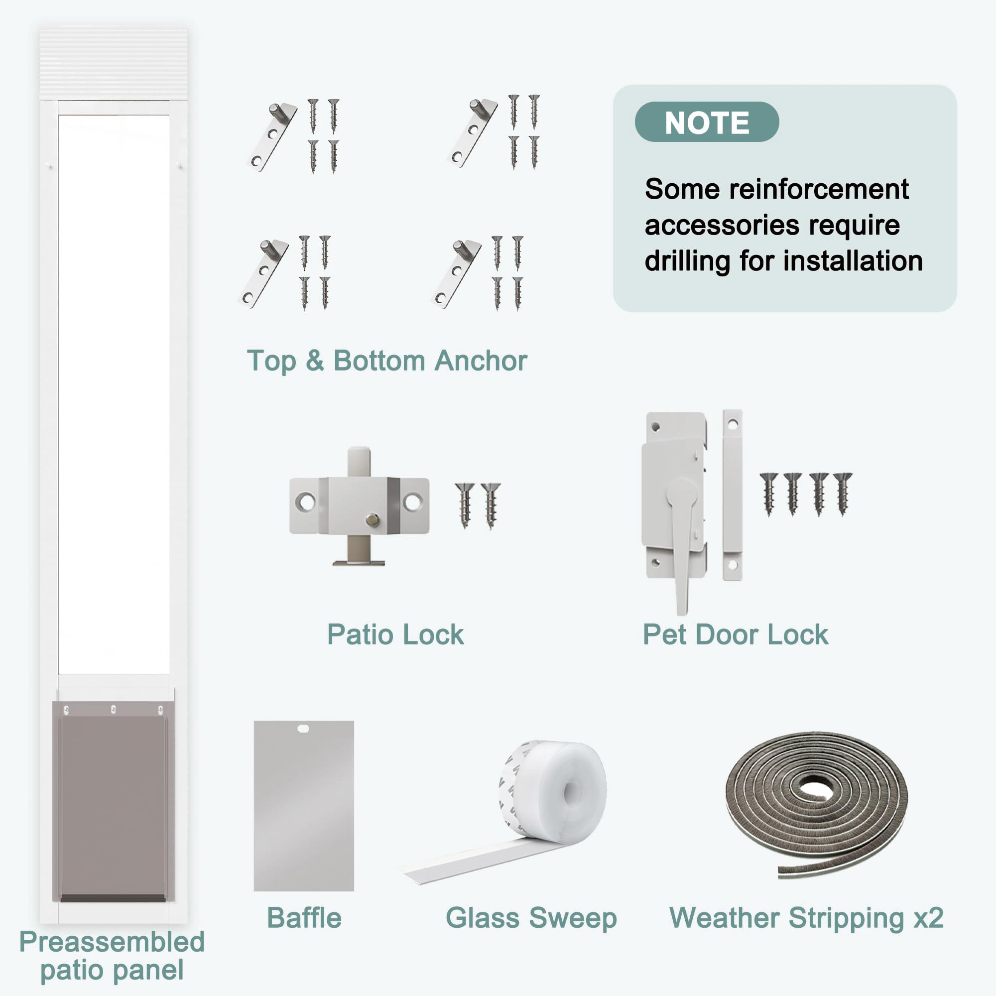 ARK DESIGN large dog door fits tracks wider than 0.7 inches.
