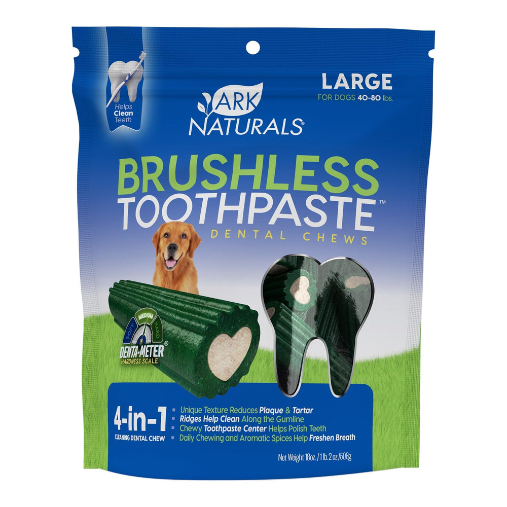 ARK NATURALS Brushless Toothpaste large breed pack supports at-home dental care.