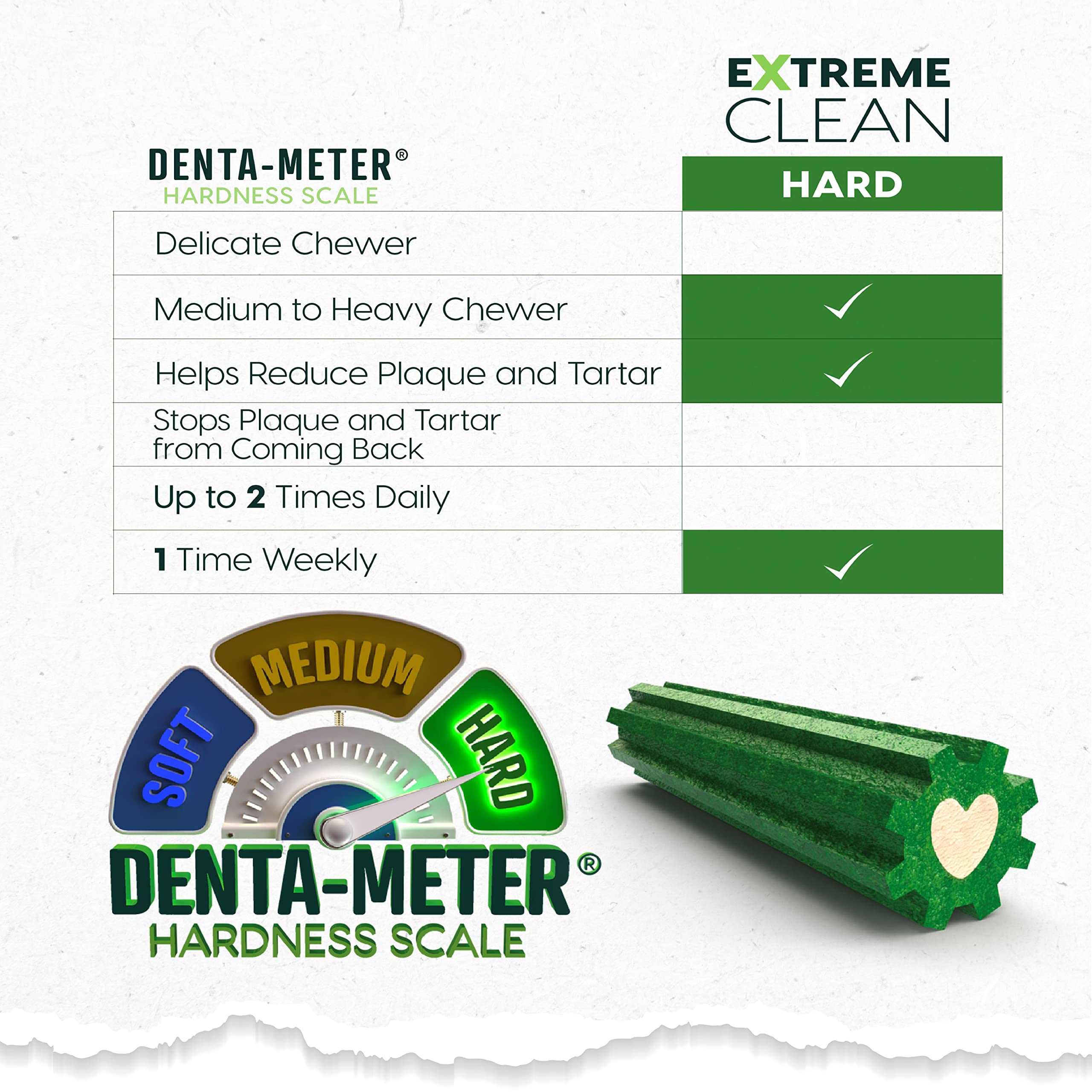 ARK NATURALS Extreme Clean ridged chew demonstrates thorough cleaning action