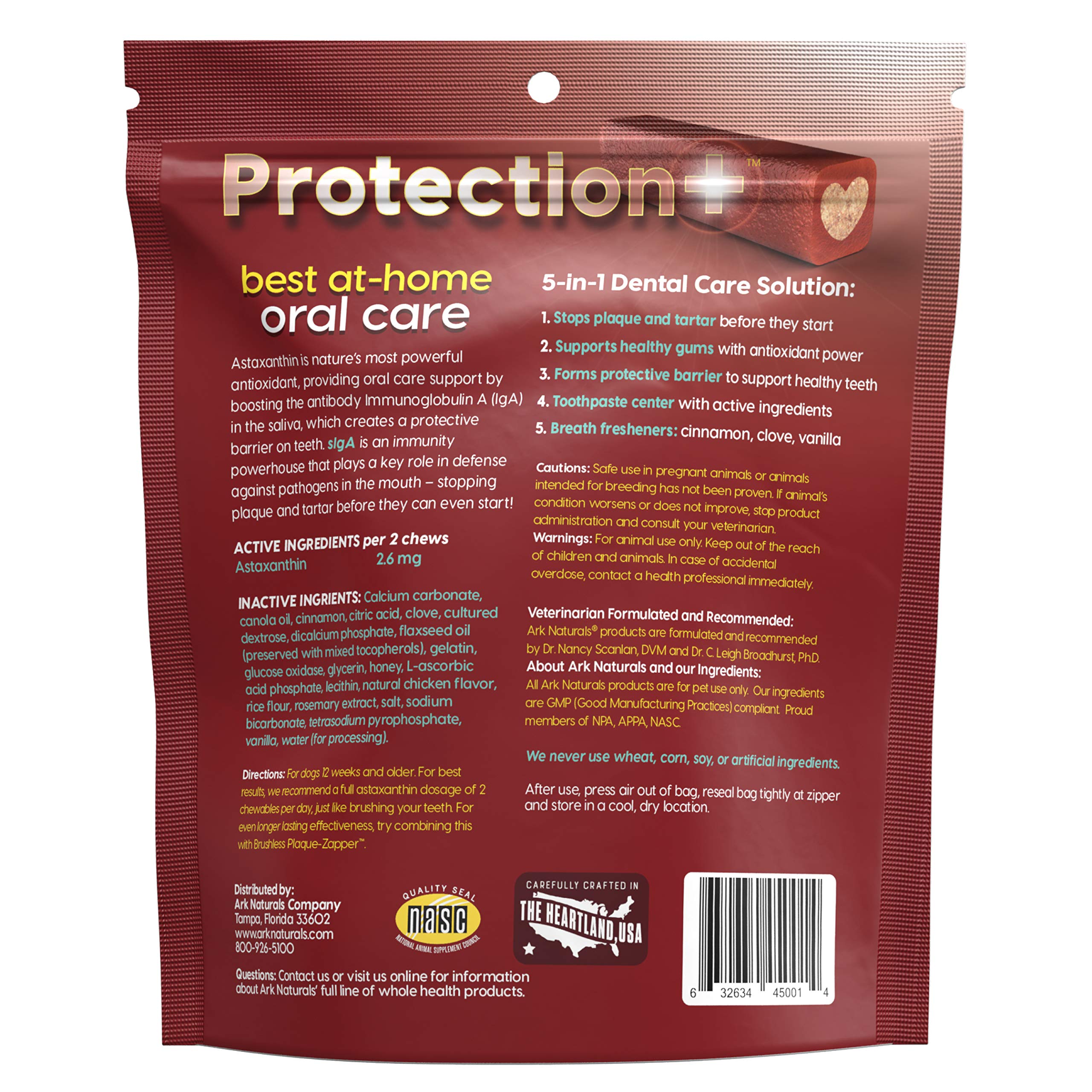 ARK Naturals Protection+ dental chews with 5-in-1 design promote preventive dental care