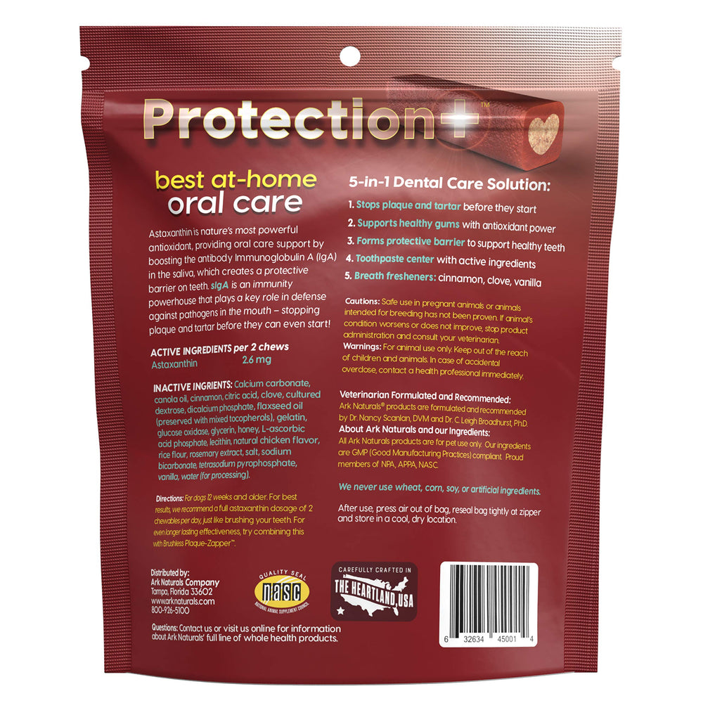ARK Naturals Protection+ dental chews with 5-in-1 design promote preventive dental care