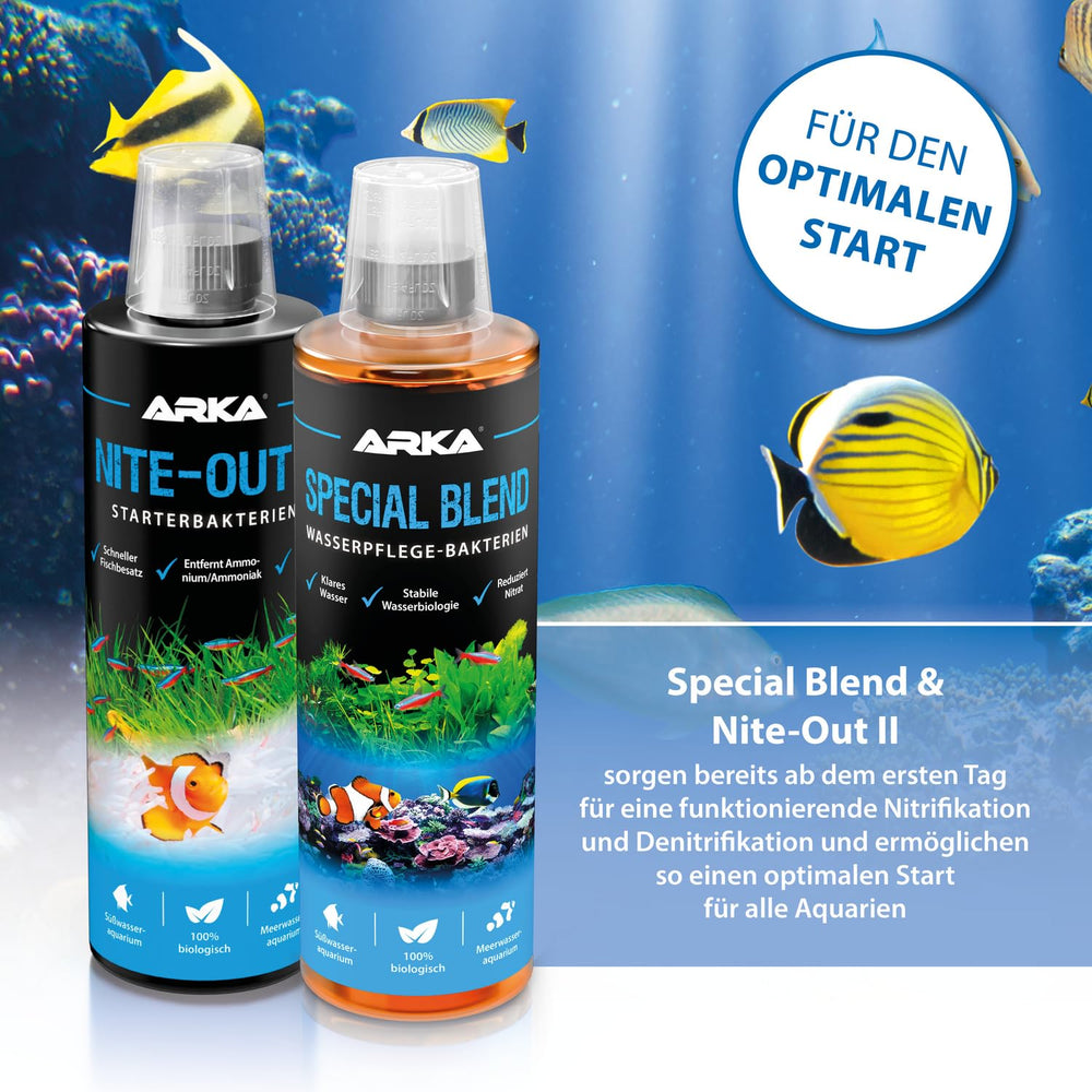 Weekly dosing routine shown for ARKA Special Blend in a tank