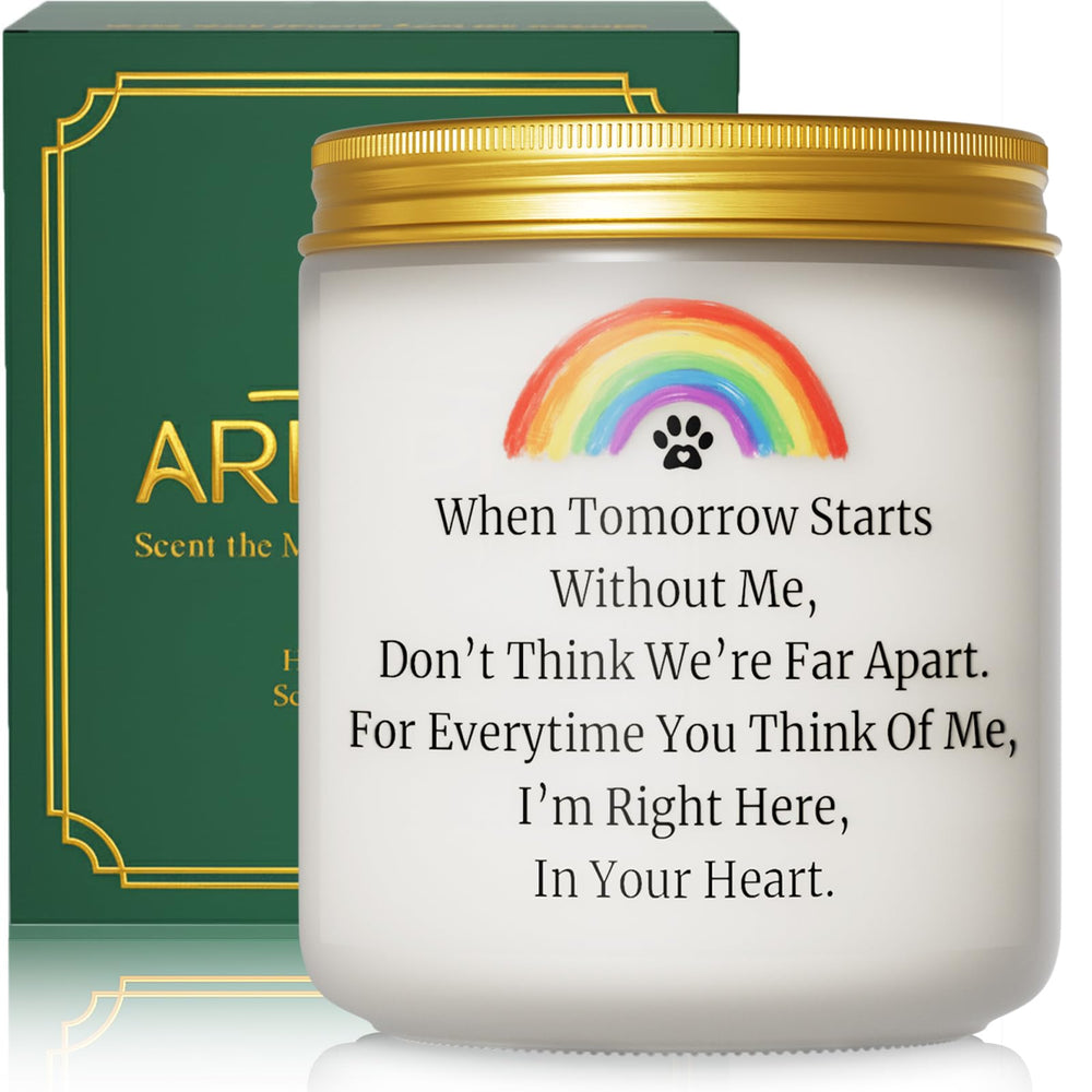 ARLYPET dog memorial candle with poem for comforting remembrance