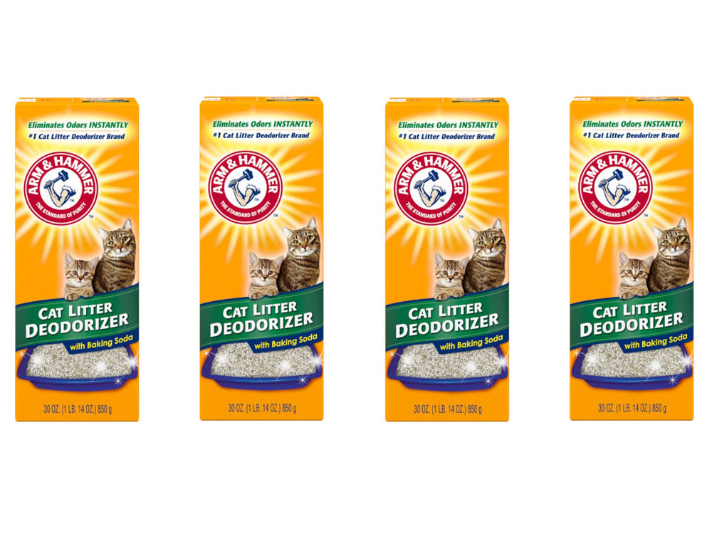 Arm & Hammer cat litter deodorizer box front shows odor control