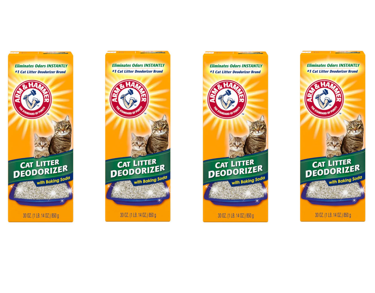 Arm & Hammer cat litter deodorizer box front shows odor control