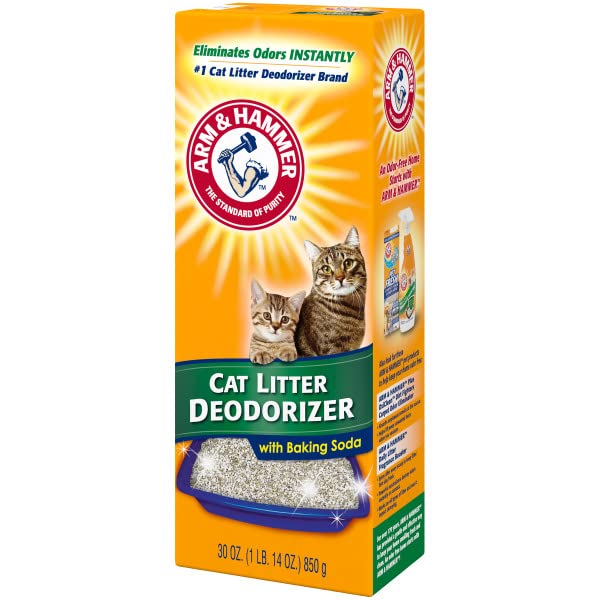 Close-up of label highlighting baking soda odor neutralization