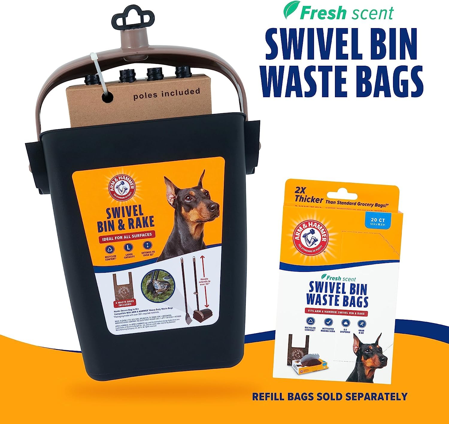 Arm & Hammer durable, lightweight design ideal for quick pickups.