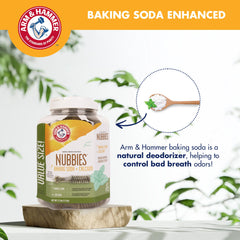 Arm & Hammer for Pets Nubbies bag 62-count on display for easy daily dental care.