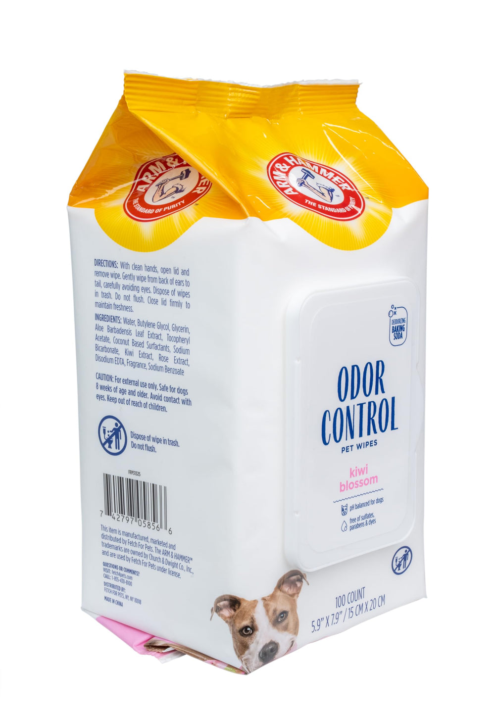 Arm & Hammer for Pets kiwi-blossom label highlighting refreshing scent