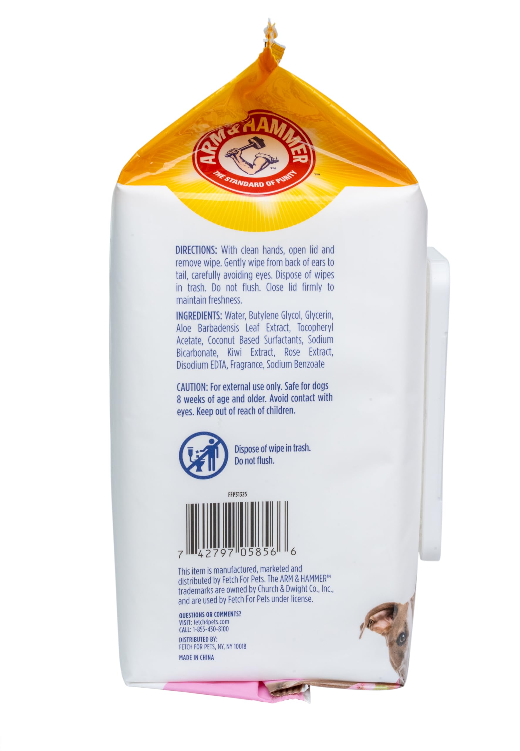Arm & Hammer for Pets travel-friendly wipes for car use