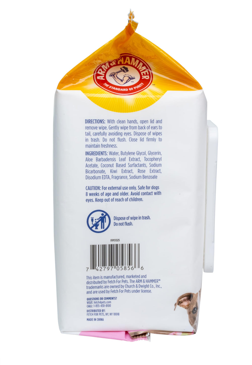 Arm & Hammer for Pets travel-friendly wipes for car use