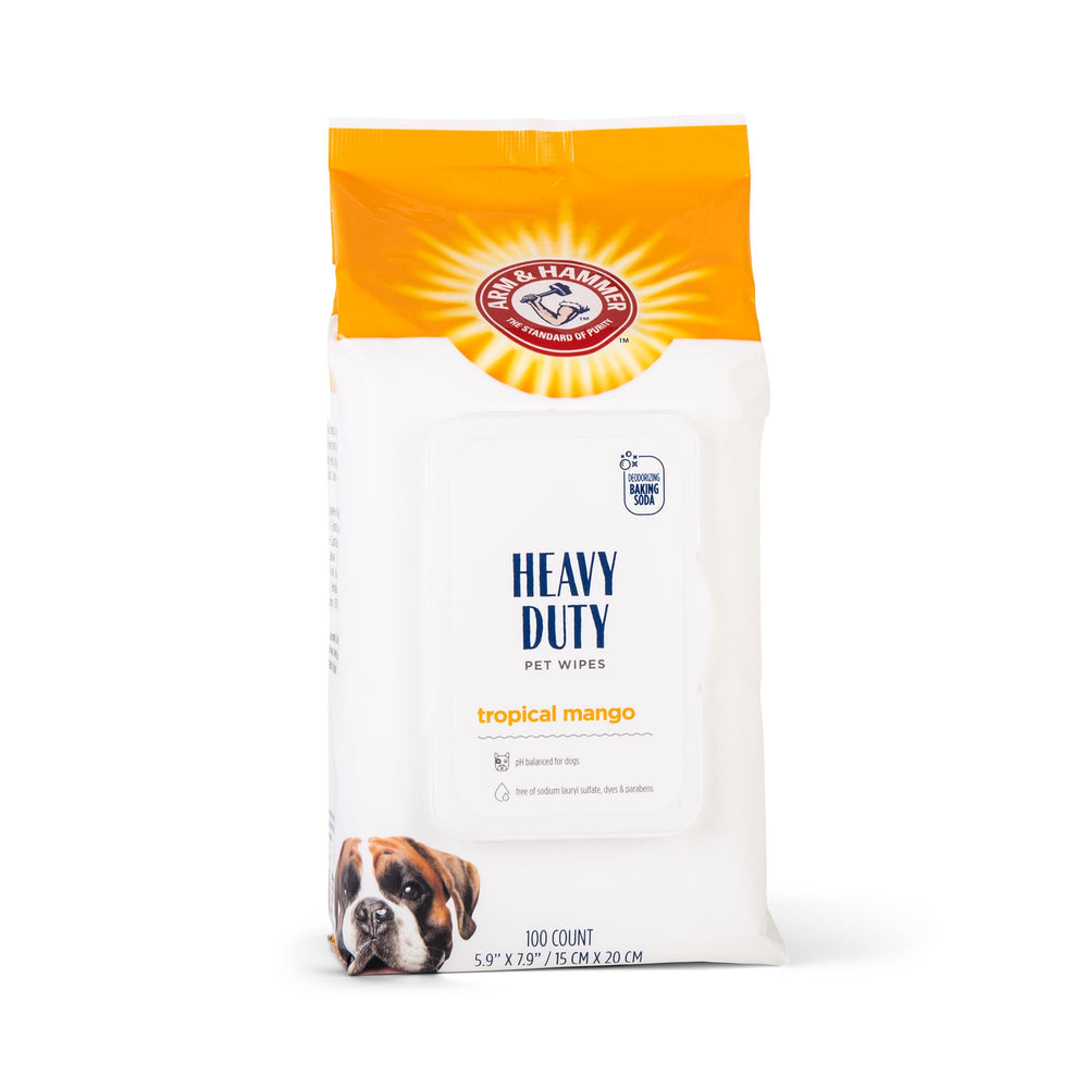 Arm and Hammer for Pets paw wipes remove dirt between walks.