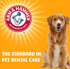 Arm & Hammer for Pets puppy-friendly toothpaste application image shows safe introduction to brushing.