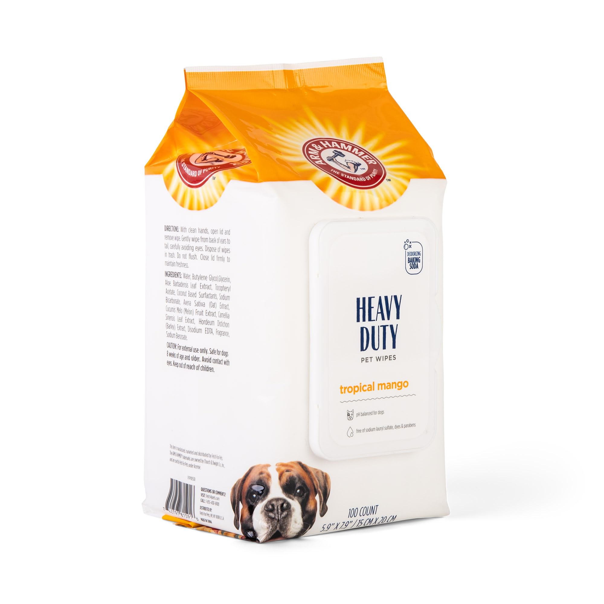 Arm and Hammer for Pets rear wipes deodorize and refresh the hind area.
