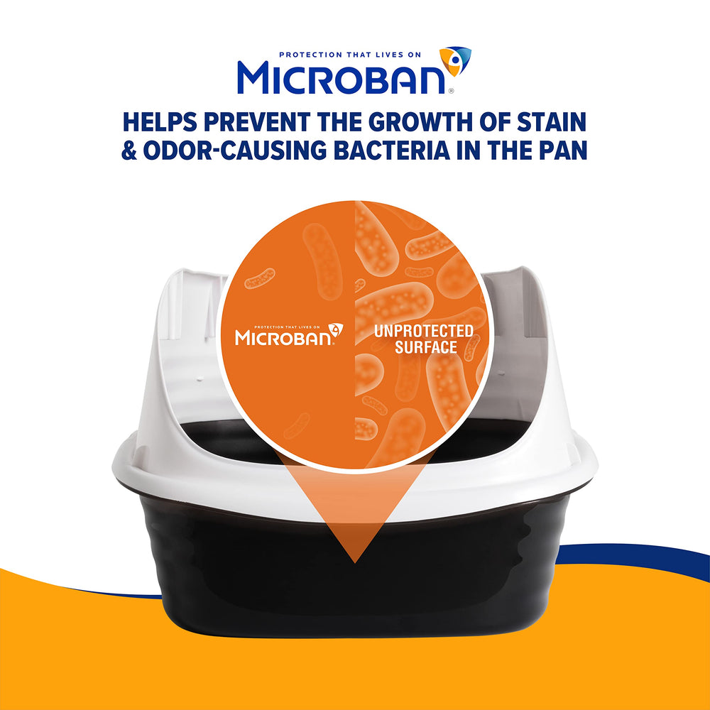 Litter box featuring odor protection helps control smells between cleanings.
