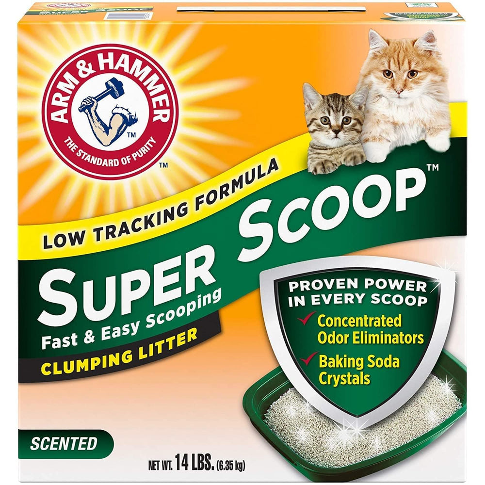 Arm & Hammer Super Scoop litter fresh-scent formula in 14lb bag for odor control
