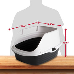 Arm & Hammer XL litter box dimensions 18.7 by 15.5 by 10.6 inches for bigger cats.