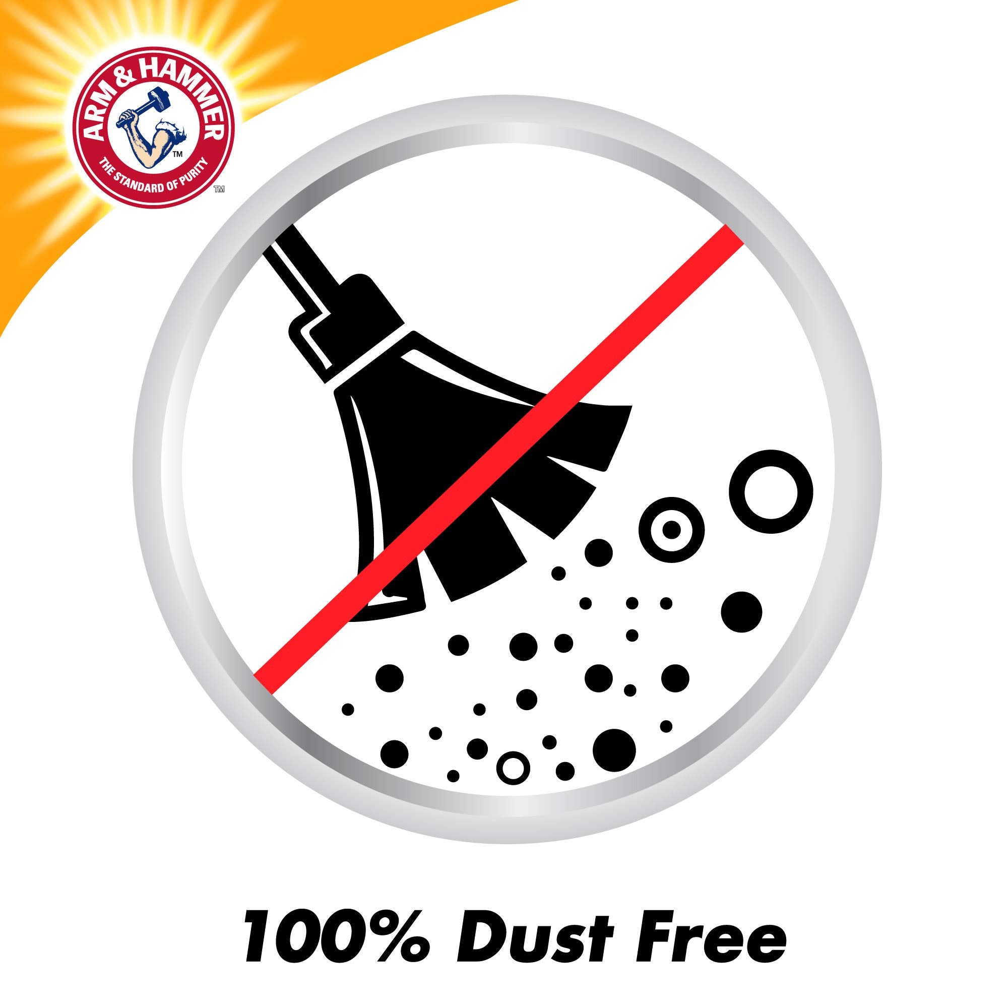 Rock-solid clumps form easily with ARM & HAMMER Clump & Seal