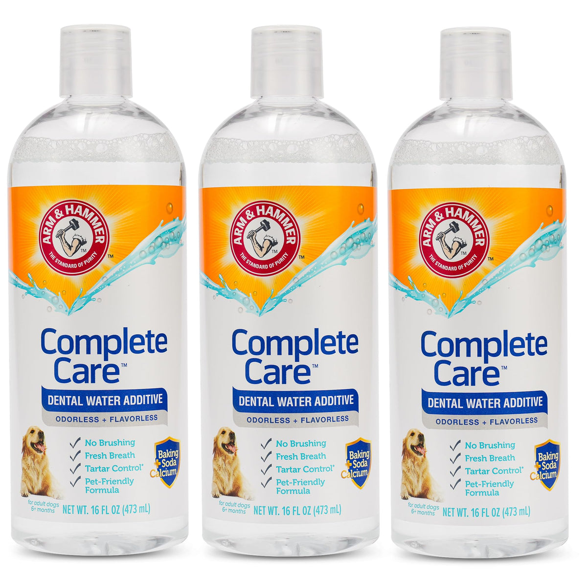 Arm & Hammer Complete Care bottle for simple daily dog oral care without brushing.