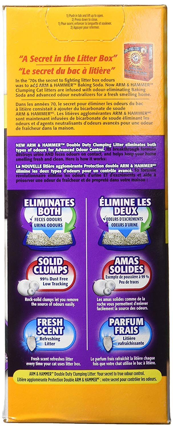 Arm & Hammer Double Duty Cat Litter low-tracking design keeps floors cleaner.