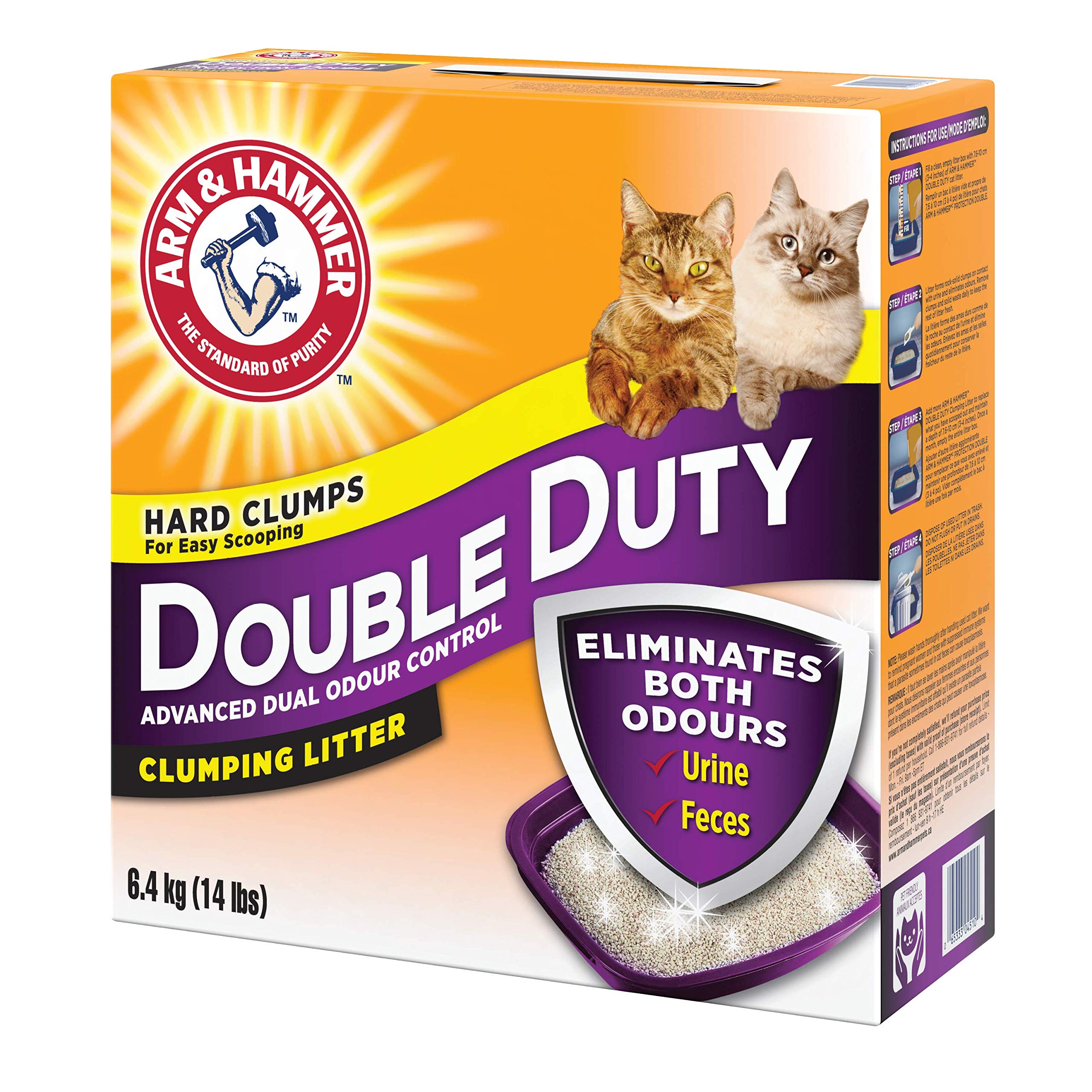 Arm & Hammer Double Duty Cat Litter forms tight clumps for easy scooping.