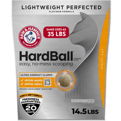 Arm and Hammer HardBall lightweight litter bag shows easy handling and low-mess use.
