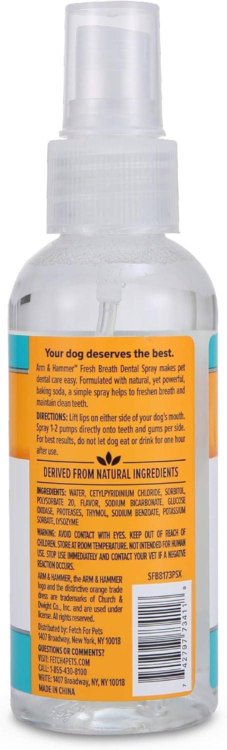 Arm and Hammer travel-friendly dog dental spray for on-the-go care