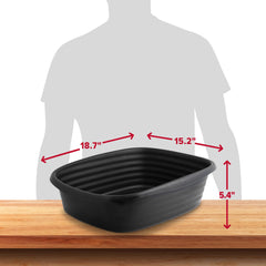 Arm & Hammer Simply Recycled Cat Litter Pan inside close-up; smooth non-stick surface prevents sticking.