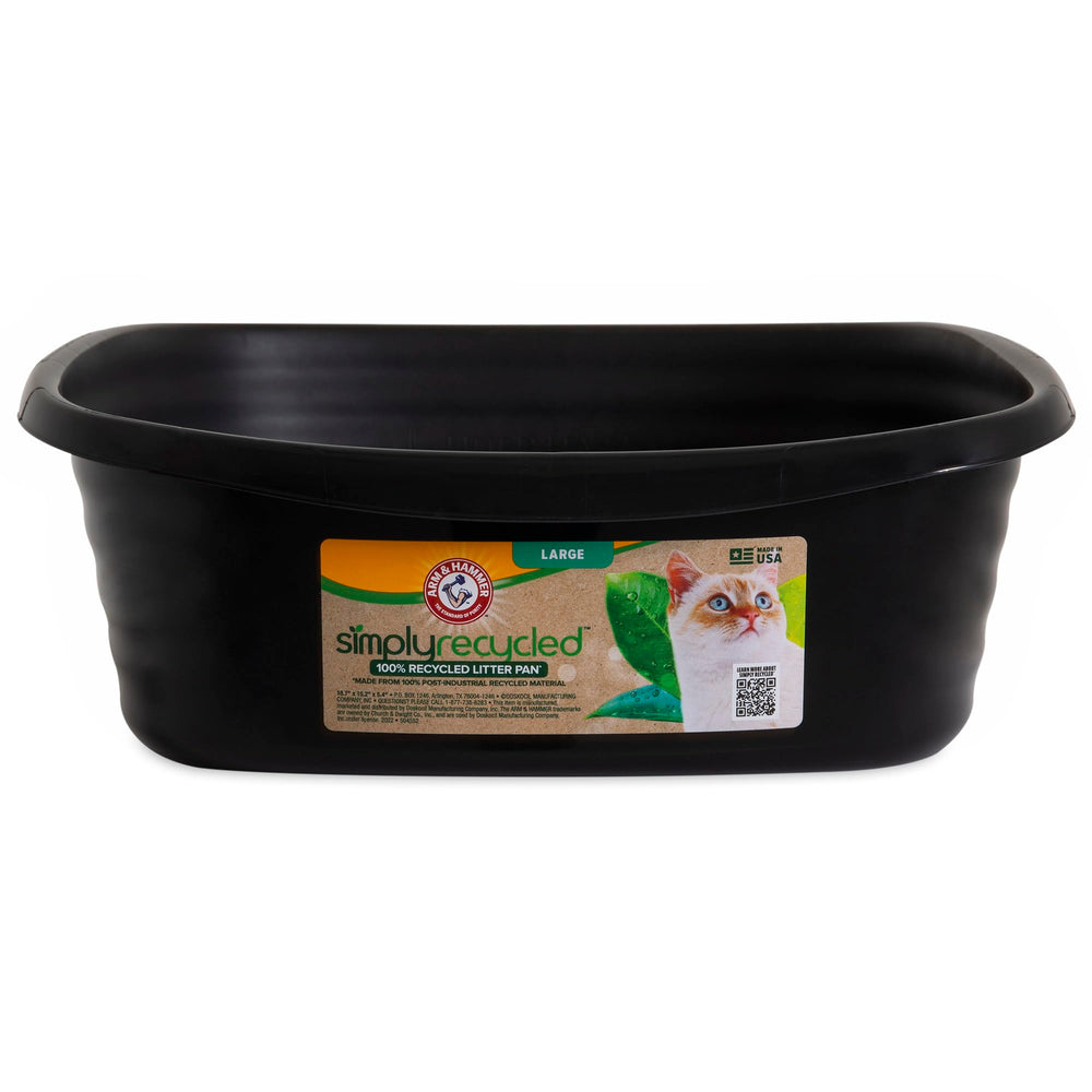 Arm & Hammer Simply Recycled Cat Litter Pan top view; spacious interior for easy movement.