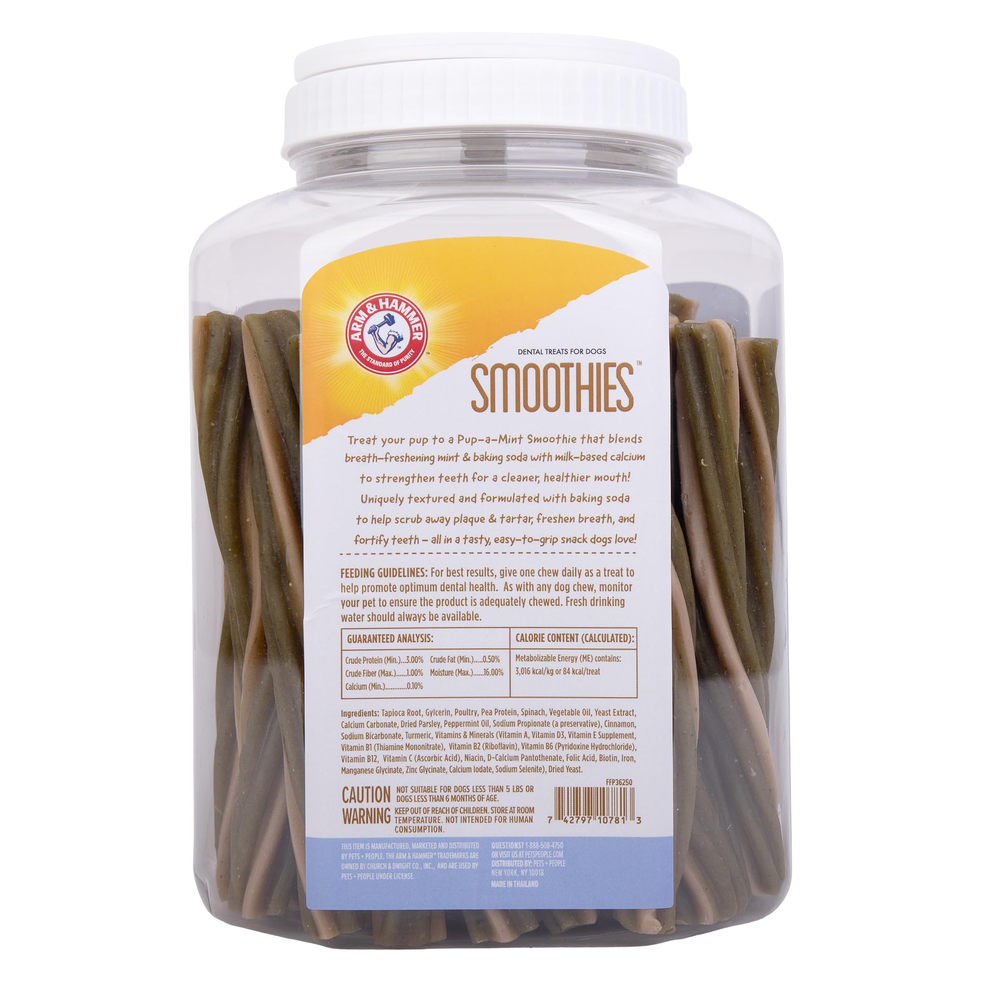 Mint aroma and fresh breath benefit observed during chewing with Arm & Hammer Smoothies.