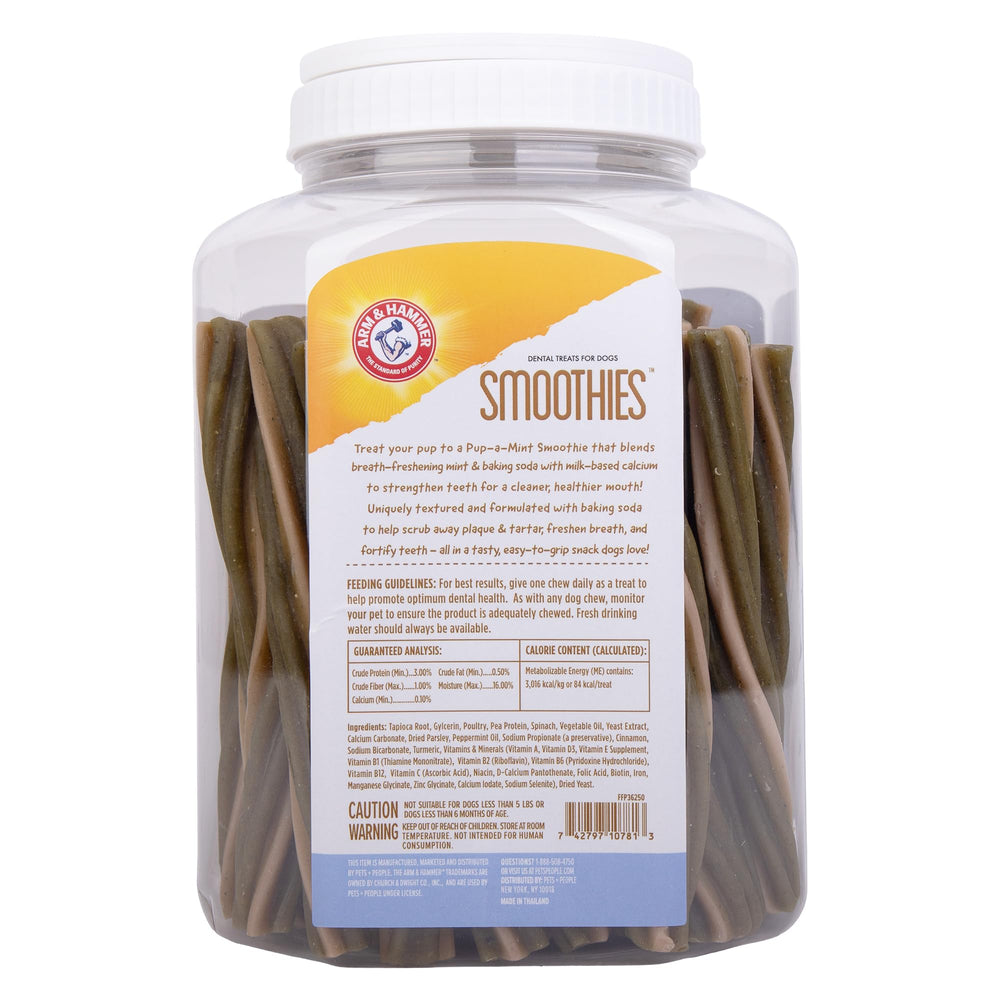 Mint aroma and fresh breath benefit observed during chewing with Arm & Hammer Smoothies.