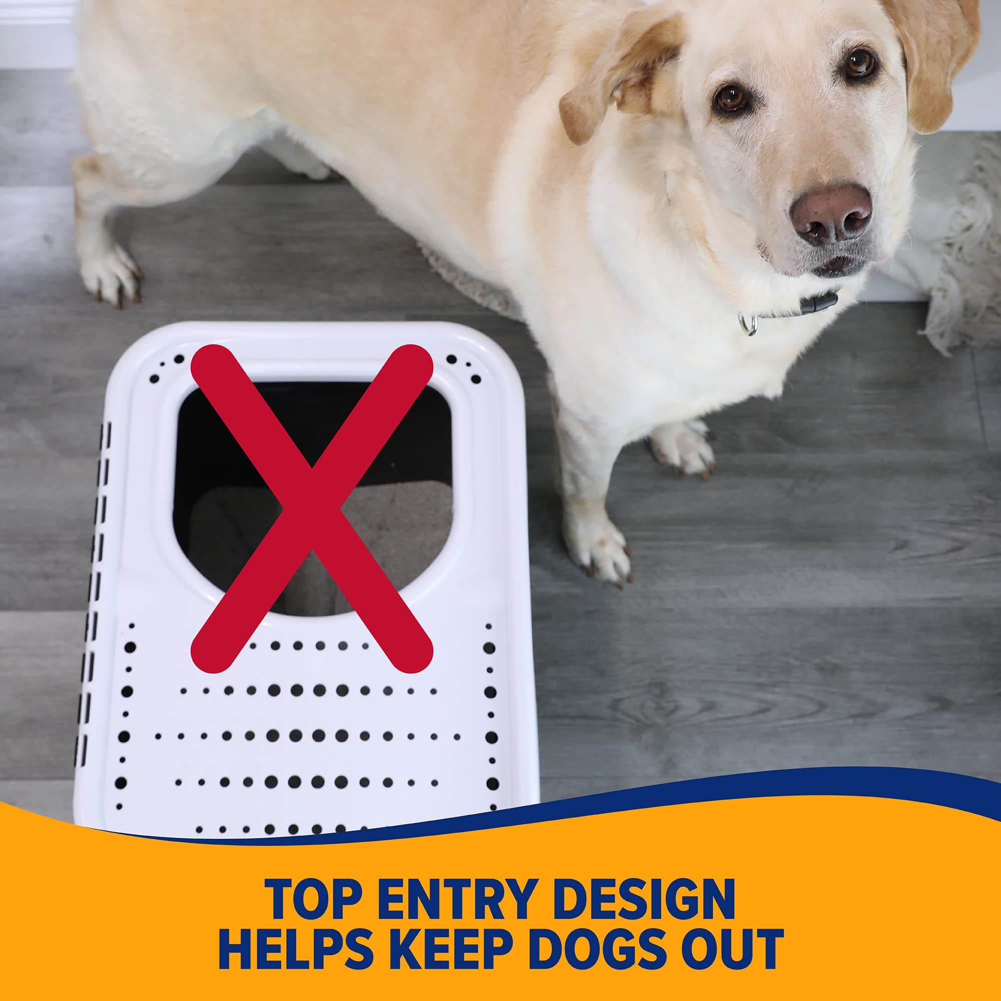 Arm & Hammer Top Entry Litter Box, Microban protection, controls odors between cleanings.
