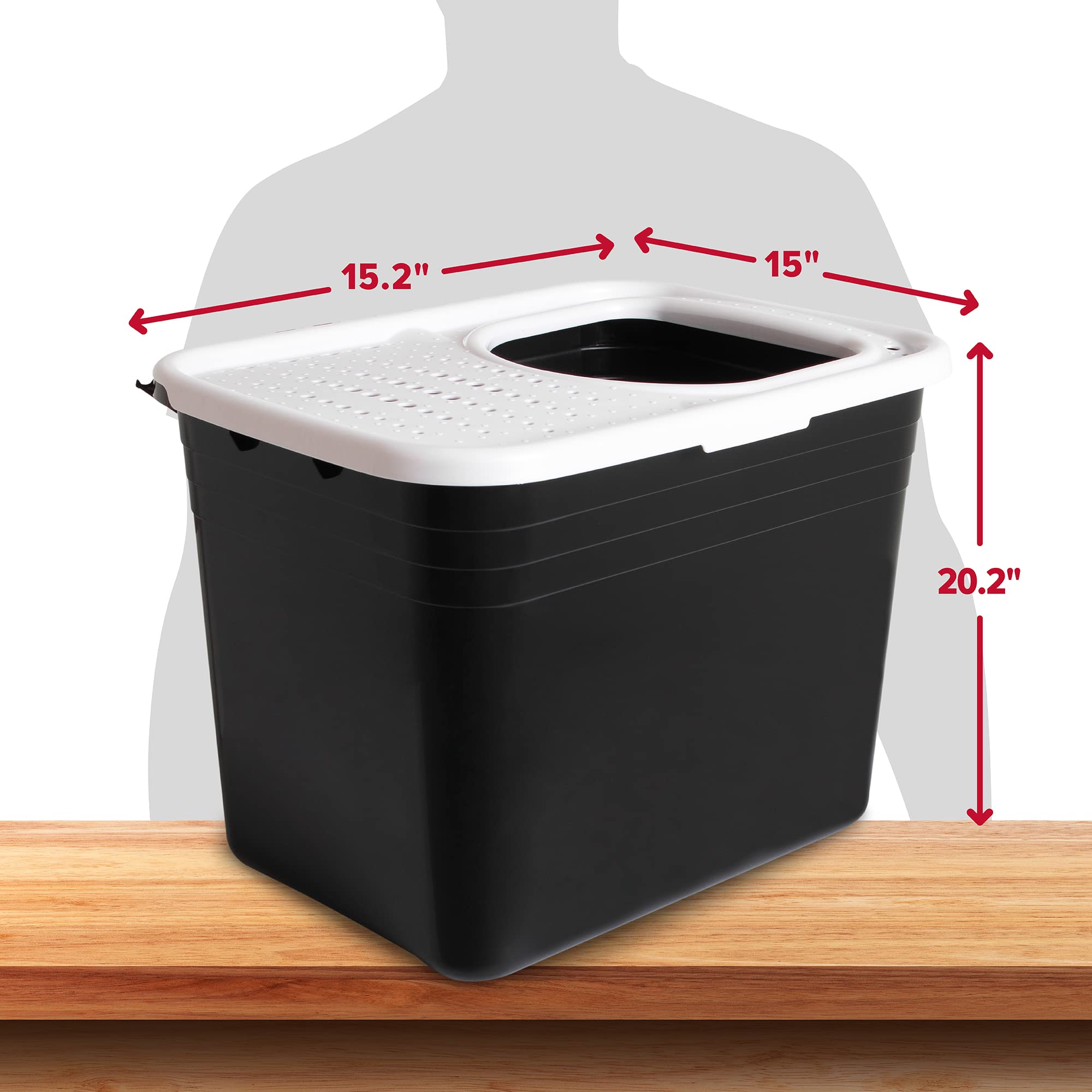 Arm & Hammer Top Entry Litter Box, paw grate close-up, reduces litter on paws.