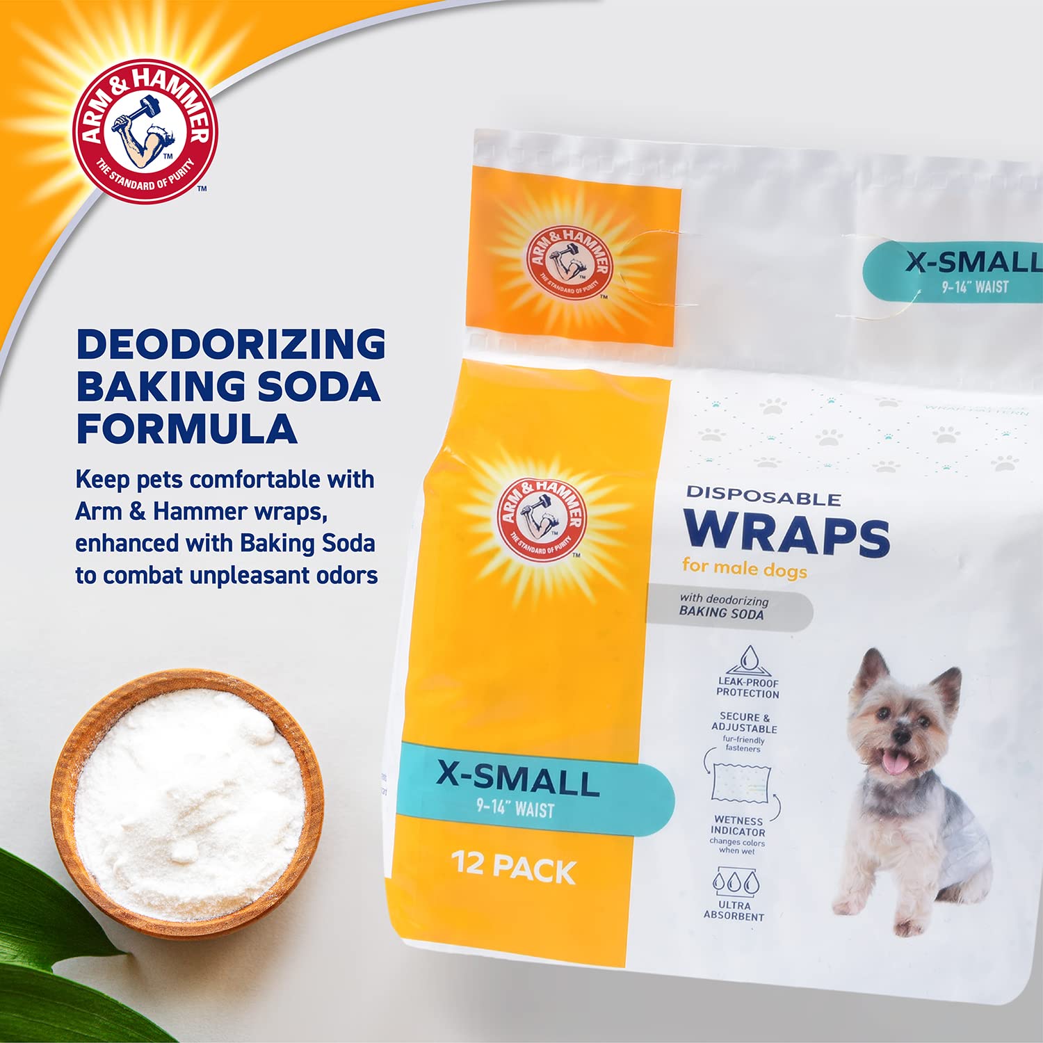 Arm & Hammer X-Small wrap with leak guards protecting floors