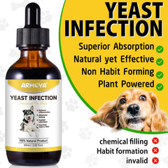 ARMOYA dog yeast treatment dropper dispensing for precise, caregiver-friendly dosing.