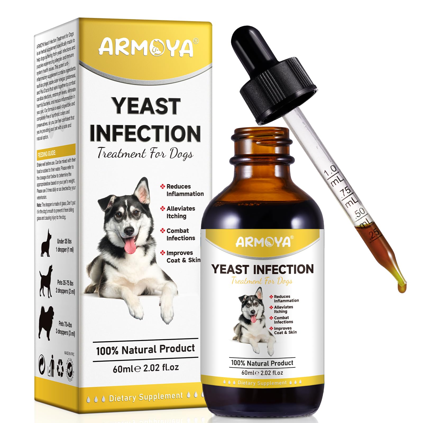 ARMOYA happy-dog after treatment illustrates potential comfort.