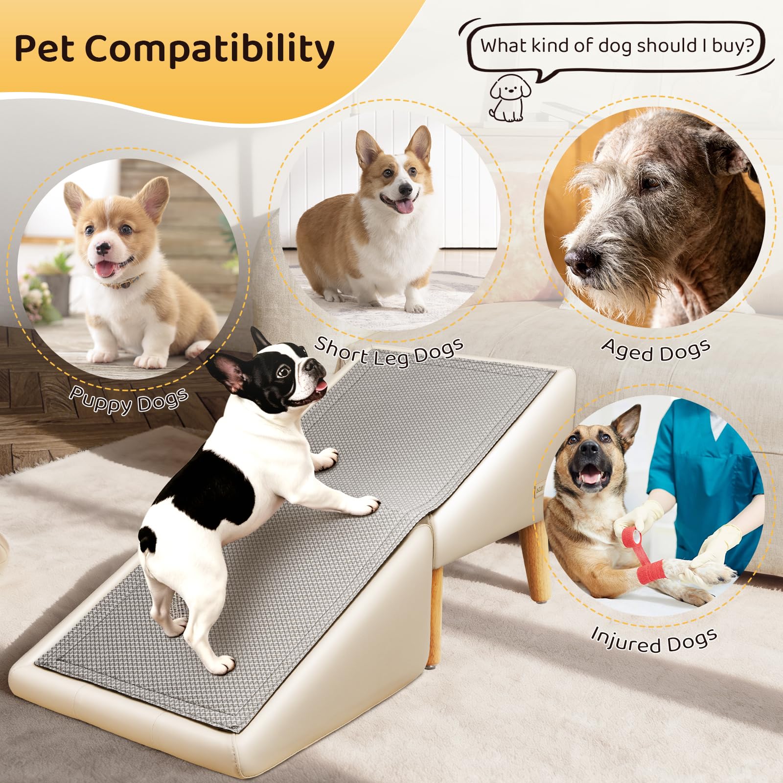 AronYada Dog Stairs PU leather cover cleans easily and resists stains.