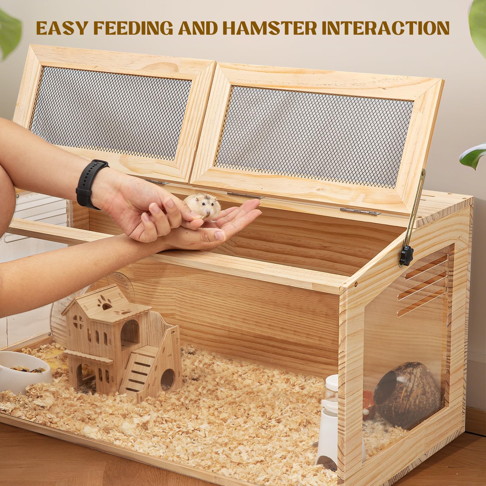 AronYada dual-access doors for easy feeding and cleaning