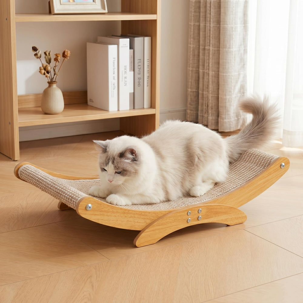 AROPEME extra-large scratcher bed assembly demonstrates quick setup for busy homes.